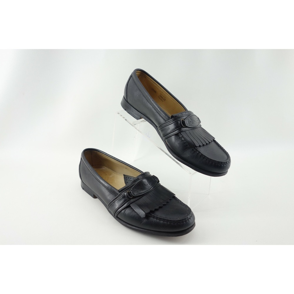 Vintage FootJoy Kiltie Loafers Dress Shoes Black Leather Men's 10.5 D USA 40028